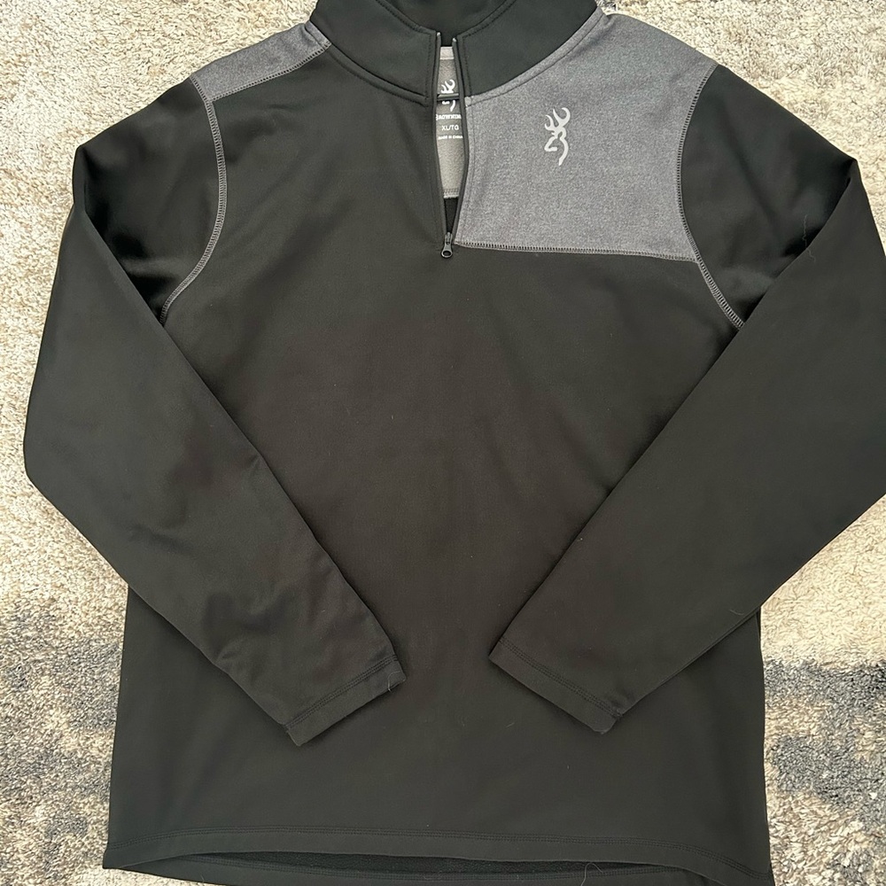 Browning Black and Gray Quarter-Zip Pullover for Men Size:XLBrowning Pullover